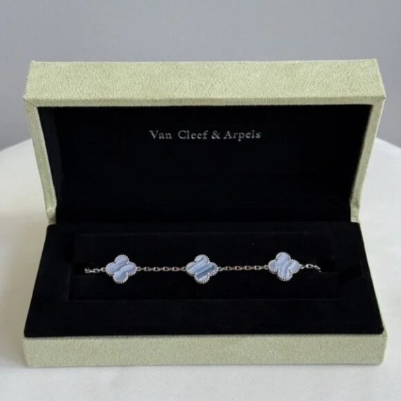 Van Cleef & Arpels Silver and Blue Bracelet - Picture 2 of 5